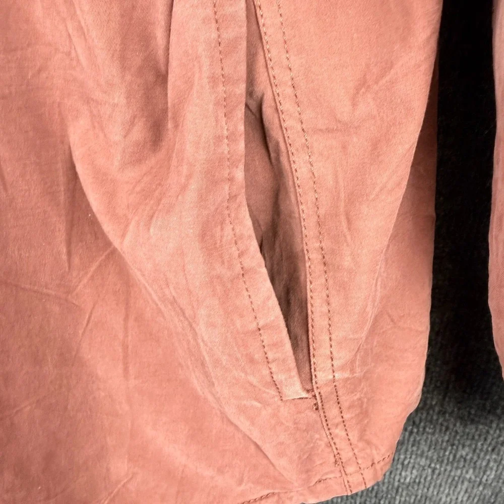 Eddie Bauer Shacket Mens XL Salmon Pink Fleece Lined Outdoor Utility Shirt Jacke